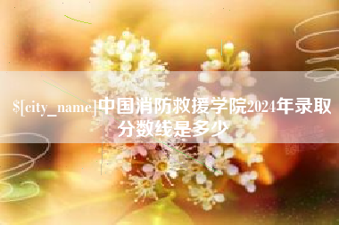 嘉善中国消防救援学院2024年录取分数线是多少