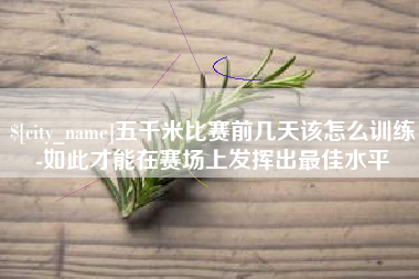 嘉善五千米比赛前几天该怎么训练-如此才能在赛场上发挥出最佳水平