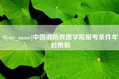 嘉善中国消防救援学院报考条件年龄限制