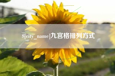 嘉善九宫格排列方式
