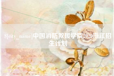 嘉善中国消防救援学院2020浙江招生计划