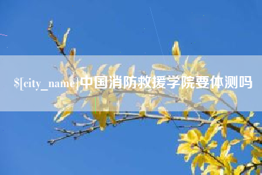 嘉善中国消防救援学院要体测吗