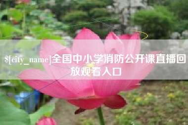 嘉善全国中小学消防公开课直播回放观看入口