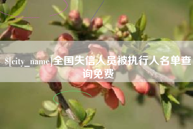 嘉善全国失信人员被执行人名单查询免费