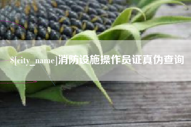 嘉善消防设施操作员证真伪查询