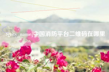 嘉善中国消防平台二维码在哪里