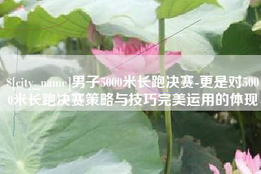 嘉善男子5000米长跑决赛-更是对5000米长跑决赛策略与技巧完美运用的体现