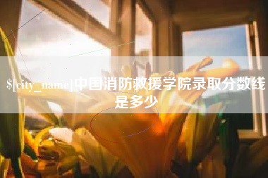 嘉善中国消防救援学院录取分数线是多少