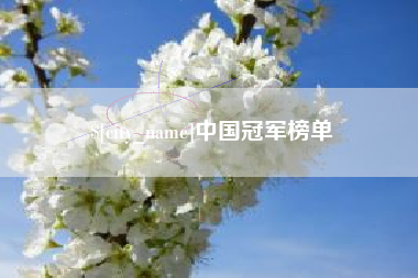 嘉善中国冠军榜单