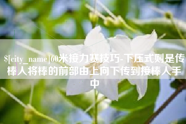 嘉善60米接力赛技巧-下压式则是传棒人将棒的前部由上向下传到接棒人手中
