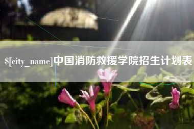 嘉善中国消防救援学院招生计划表