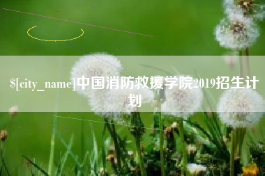 嘉善中国消防救援学院2019招生计划